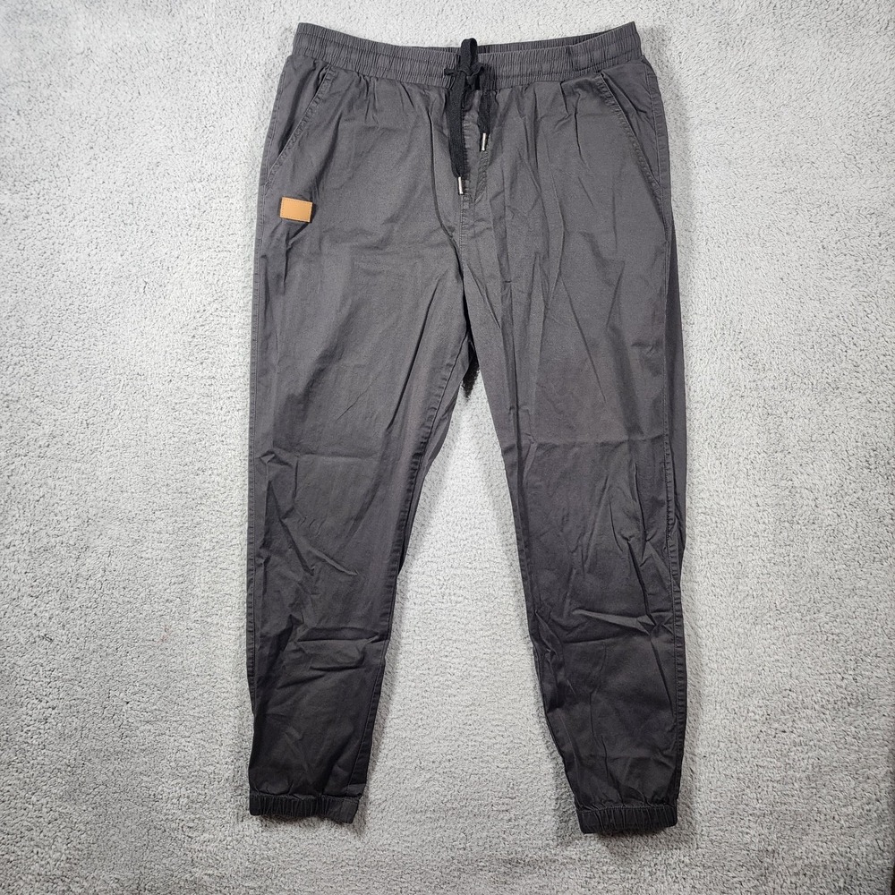 Jmierr Jogger Pants Mens 2XL Gray Cotton Stretch Casual Drawstring Athleisure